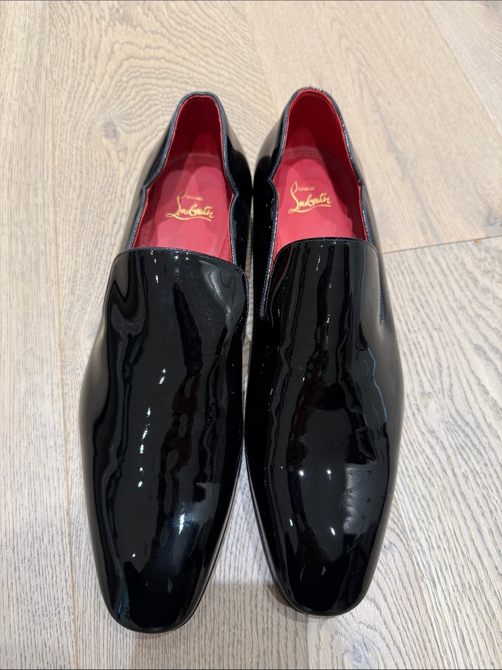 Christian Louboutin Dandy Chick Black Patent Leather Slip-On Loafers
